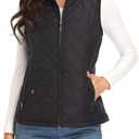 Argstar Women's Vest, Quilted Lightweight Zip Pockets Padded Gilet (Medium, Black)
