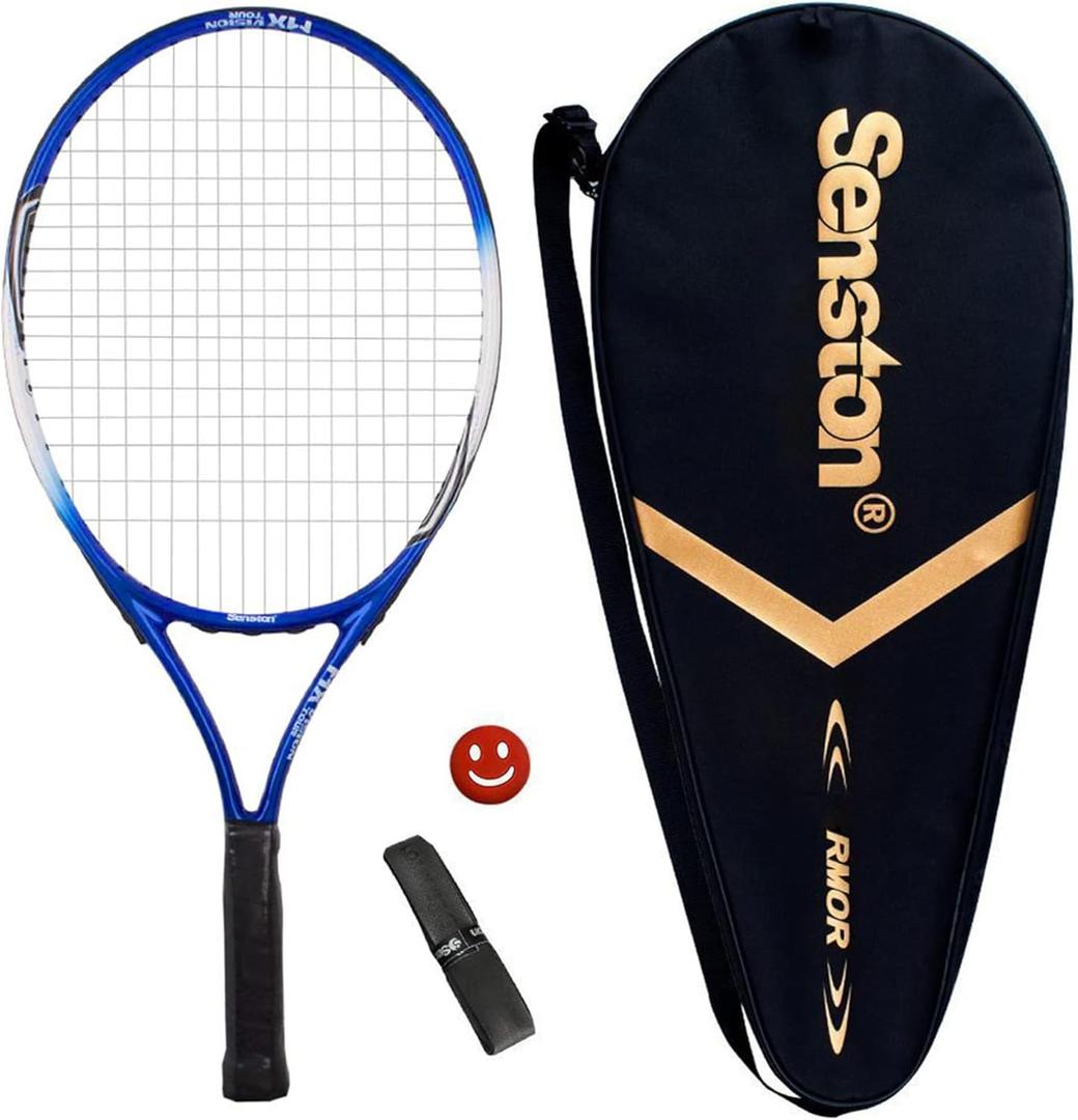 Senston 19" 23" 25" Kids Junior Tennis Racquet for Kids Children Boys Girls Tennis Rackets with Racket Cover (Blue)