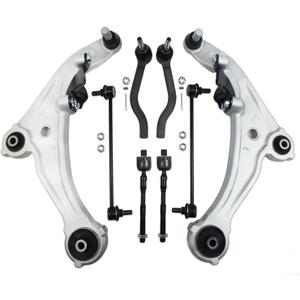 8 Pcs Suspension Kit for 2007 2008 2009 2010 2011 2012 Nissan Altima 2013 Altima Coupe Front Lower Control Arm w/Ball Joint Sway Bar End Links Outer Inner Tie Rod, OE# K620195 K620196