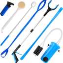 7PC Hip Kit, Hip Kit for Seniors Total Hip Replacement Prime, Mobility Aids with Reacher Grabber, Shoe Horn,Sock Aid,Leg Lifter,Shower Brush, Back Scratcher, Car Handle Assist for Surgery Recovery