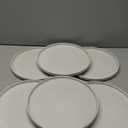 famiware Star Dinner Plates for 6, 10 inches Plate Set, Scratch Resistant, Stoneware Dinnerware, Kitchen Modern Rustic Serving Dishes, Matte White