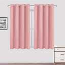 LEMOMO Pink Blackout Curtains/52 x 45 Inch Length Kids Curtains/Set of 2 Panels Grommet Bedroom Curtains for Living Room Curtains