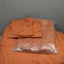 Ubauba 7pc Burnt Orange King Size Comforter Set, Rust 7 Piece Pintuck Bed in a Bag with Sheets, Pinch Pleat Bedding Comforters & Sets,(Rustic, King)