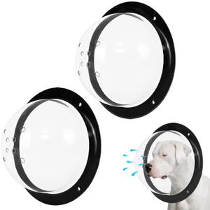 2 Pack Dog Fence Window with Air Holes Clear Pet Bubble View Dome Door Peek Small Round Window for Doggie/Cat/Horse Outside Playground Garden Diameter 12.44 Inch Deep 4.92 Inch