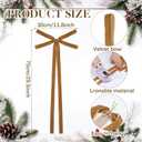 Soulchen 16 Pcs Neutral Velvet Ribbon Bows Christmas Ornaments Khaki Large Vintage Double Layer 11.8" x 29.5" Vintage Christmas Tree Decoration Staircase Bows for Xmas Wreath Winter Outdoor Indoor
