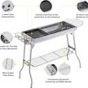 Portable Charcoal Grill,Outdoor BBQ Grill for Christmas Picnic, Thanksgiving Family Gathering and Backyard Barbecue,With Storage Bag & Non-Stick Frying Pan