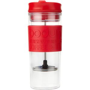 Plastic Insulated Double Wall Coffee and Tea Press (15oz (1 Count), Red)