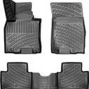 Genesis GV70 2026 (No Electrified Models) Floor Mats Custom Fit Rubber 3D Car Mats Laser Measured Floor Liners All Weather Heavy Duty Waterproof Odorless Non-Slip TPE (Front & Rear, Black)