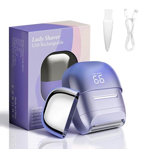 UNIMIKO Electric Shaver For Women, Waterproof Wet Dry Mini Electric Razors For Women - Cordless Rechargeable Foil Shaver For Hair Removal, Legs, Face, Body, Bikini,Sensitive Skin, Teens, Ladie(Purple)