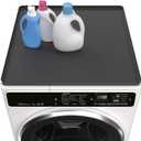 Washing Machine Cover for Top 27x 27" Pad for Top of Washer or Dryer Protector Rubber Mat for Washing Machine Accessories Non Slip Waterproof Washable (Black)
