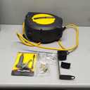 Vkndoynt Retractable Air Hose Reel, 1/4 IN x 50 FT Hybrid Polymer Hose, Auto Rewind, Wall Mount, Dark Gray/Yellow