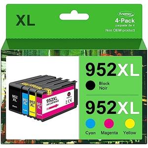 Anemec Compatible 952XL Ink Cartridge Replacement for HP Officejet Pro 8710 7740 8720 8210 8715 8702 7720 8730 8740 8216 8725 8700, Black, Cyan, Magenta, Yellow, 4-Pack