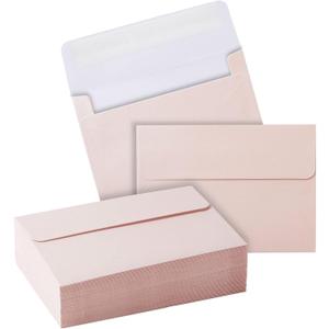 50 Pack A1 Premium Invitation Envelopes for Wedding, Metallic Pink, Mini Sized (3.6  5.1 In)