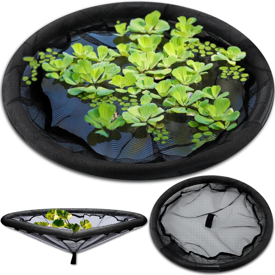 1 Pack 32 Inch Diameter Fish Barrier Black Flora Round Floating Island Plant Protector for Your Home Pond Protects Fish
