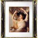 SIMON'S SHOP 11x14 Picture Frame Matted to 8x10 Photo, Vintage Black Picture Frames 11x14 with Mat, Baroque Style Wall and Tabletop Display Poster Frames