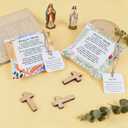 5 x Bozidol 6 Pcs Mini Prayer Quilt with Cross Inside, Portable Scripture Pocket Prayer Quilt Squares Christian Gifts for Women Easter Mother's Day Pastor Appreciation Sympathy Gifts