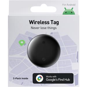 Android Air Tracker 2 Pack: Smart Tracker(2025), Compatible with Google's Find Hub/Find My Device (Android Only) App, Tracker Tag Locator for Keys, Luggage, Satchel, Backpack etc