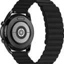 Tasikar 22mm Bands Compatible with Samsung Galaxy Watch 3 45mm Band, Silicone Magnetic Clasp [Double Sided Wearable] Replacement Bracelet Strap for Watch 46mm, Black