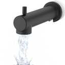 Slip on Extra Long Tub Spout with Diverter Universal Tub Diverter Spout for 1/2" Copper Water Pipe, Matte Black