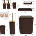 XLHOMO Bathroom Accessories Set - Gorgeous Bathroom Set, 10PC Brown Bathroom Accessories, Bathroom Accessory Set, Toilet Brush, Trash Can, Qtip Holder Dispenser & Soap Dispenser