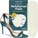 Ultra Thin Metatarsal Pads Women and Men, Ball of Foot Cushions, Metatarsal Foot Pads for Women, Mens Foot Pads for Balls of Feet | 12 Pack, 6 Pairs, 1/8" Thick