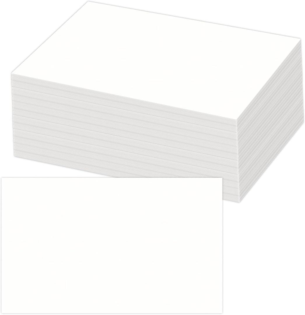 5.5x8.5 Blank Cardstock Paper (Set of 50) Plain White Cards - 80lb Flat Cards Stock Printer Paper for Make Your DIY Invitations, Note, Greeting, Table Cards - Writing, Stamping, Painting, Drawing (5.5 x 8.5-50PCS)