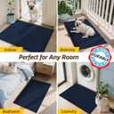 JSEI Entryway Rugs Doormat 32"x48", Non-Slip Dirt Trapper Door Mats Indoor, Washable Absorbent and Stain Resist Welcome Floor Mat for Front Door, Dog Door Mat, Dirty Wet Shoes & Paws, Navy Blue
