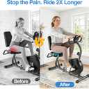 Exercise Bike Seat Cushion - Memory Foam Recumbent Bike Seat Cushion Pad, Extra Large Wide Comfortable Cover with Straps for Women Stationary & Indoor Fitness, Ergonomic Padding Black