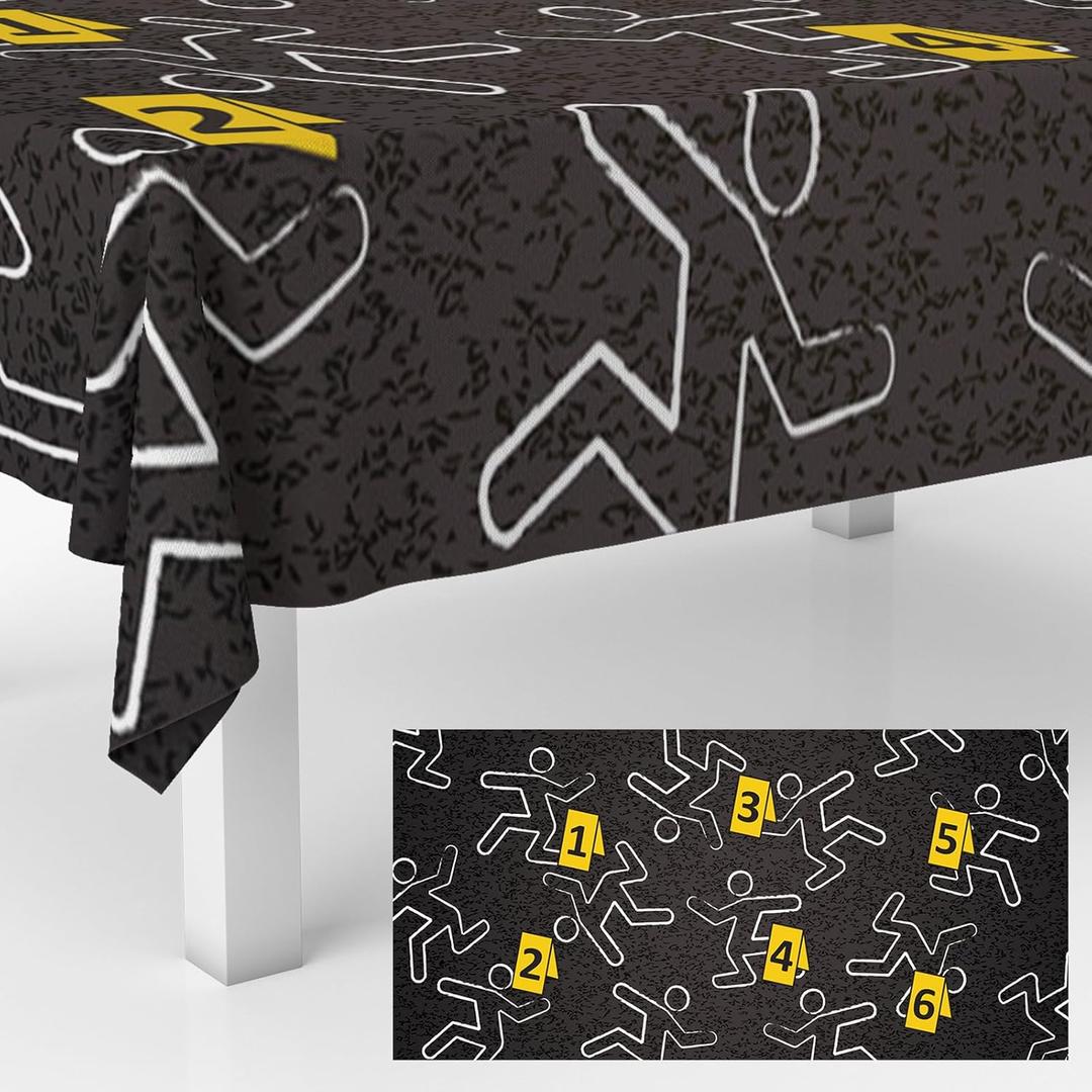 Spy Detective Tablecloths Case Scene Table Covers for Kids Boys Birthday Secret Themed Party Decorations Outdoor Indoor Table Cloth Party Supplies 53" x 108" (7" x 6" (Rectangular))