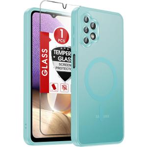 LeYi for Galaxy A32-5G Phone Case: [Mag-Safe Fit] Compatible for A32 Samsung Phone Case with Screen Protector, Stylish Minimalist Soft-Touch & Shockproof Funda para A 32, Gift for Women and Men, Mint