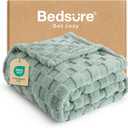 Bedsure GentleSoft Sage Green Throw Blanket for Couch - Checkered Fleece Blankets Gifts for Women Men Girls, Cute Soft Cozy Throw for Bedroom Home Decor Gifts, 50x60 Inches