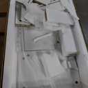 Pamapic Glass Top Vanity Desk with Crystal Handles, 11 Drawers Makeup Vanity with Mirror and Stool, 3 Lighting Modes Dressing Table, Power Outlet, Silent Slides, White (46"*15.7"*56.1")