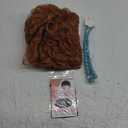 Women Red Orange Costume Wig with Glasses Necklace and Earrings Short Curly Afro Hair Wigs for 70s Romp Cosplay Halloween Party (Orange)