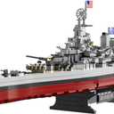 FULHOLPE Missouri Memorial Battleship Building Blocks Set, MOC Military Warship Model Bricks Construction Toy Compatible with Major Brands - 2228 Pieces