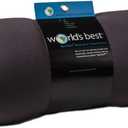 Microbead Bolster Tube Travel Pillow - Compact Neck Roll Pillow for Airplane, Car, or Home - Soft Lumbar Support Pillow  Charcoal (Adult)