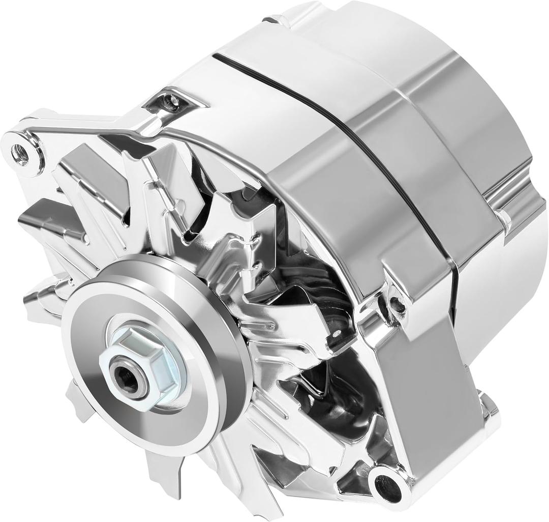 Alternator Chrome 1 Wire Self Exciting Street Rod GM 305 350 BBC SBC, Replaces 240-203-3DC ADR0335-C