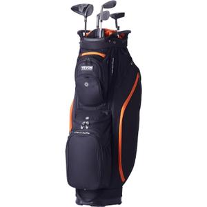 VEVOR Golf Cart Bag with 14 Way Organizer Divider Top, Premium Cart Bag with Stand, Durable Golf Bags with Handles & Dust Cover & Detachable Dual Strap for Men & Women