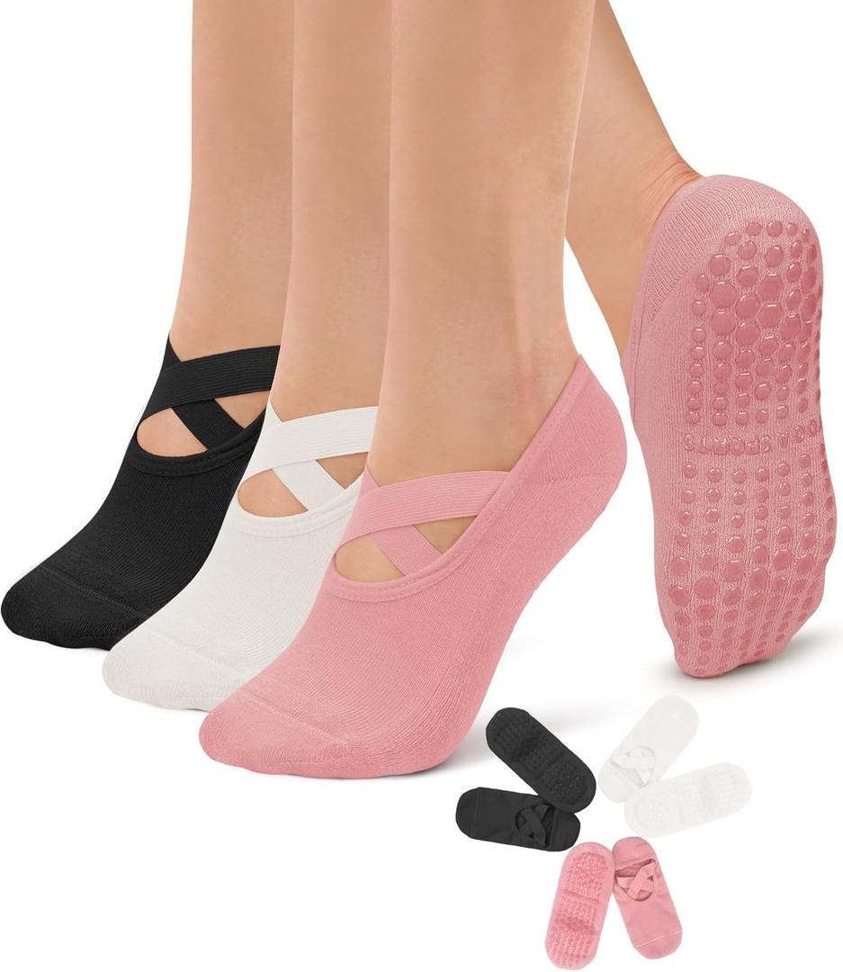 Diu Life 2 Pack Pilates Socks Yoga Socks with Grips for Women Non Slip, Workout, Pure Barre, Ballet, Dance, Hospital Socks Gifts : Clothing, Shoes & Jewelry