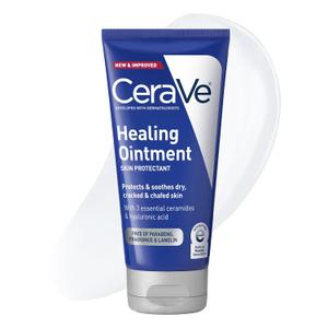 CeraVe Healing Ointment, Hydrating Skin Protectant With Petrolatum, Hyaluronic Acid & Ceramides, Face & Body Skin Barrier Repair For Cracked, Chafed, Dry Skin, Fragrance Free & Lanolin Free, 5 Oz
