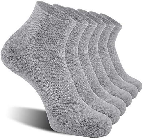 CelerSport 6 Pack Men's Ankle Socks with Cushion, Sport Athletic Running Socks, XL