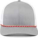 Pacific Headwear Unisex Adult Pacific Headwear Trucker Snapback Braid Cap Cotton Blend Mesh Hat, Pro Model Fit and Curved Visor for Everyday Wear (Gray)