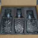 Whiskey Decanter, Liquor Decanters Set of 3, Glass Alcohol Bottle for Vodka, Tequila and Bourbon Unique Whiskey Bar and Party Decorations (28oz*2, 31oz*1) (hyaline)