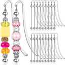 20 Pcs Beadable Bookmarks DIY Metal Blank Bar Bookmark for Beads Modern Bead Craft Jewelry Pendant Charm Gift for Book Lovers Student Teacher Office Supplies(Silver)