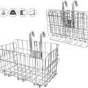 HOMEE Folding Rear Bike Basket Wire Mesh Fold-Up Detchable Front Bag Rear Hanging Bike Basket Bicycle Bag Cargo Rack for Mountain Bike Accessories Bike Frame Basket 1 Pack