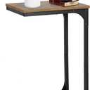 PayLessHere C-Shaped End Table Couch Table That Slide Under Small Side Tables for Sofa and Bed Large Desktop TV Tray for Living Room,Bedroom, Bedside,Small Space,Home Office,Brown