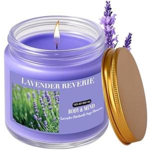 Lavender Candles for Home Scented, 4oz Natural Soy Wax Jar Candle Gift for Women Stress Relief, Bath Yoga Meditation, Relaxing, 20H Long-Lasting Burns, 2 Pack