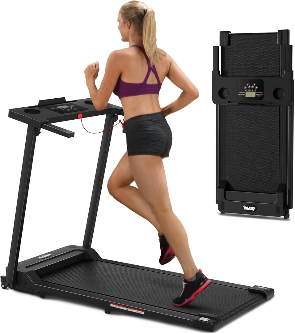 AoraPulse 3.0 HP Foldable Portable Folding Small Treadmills for Home Office with 300 LBS Capacity, Walking Running Exercise Electric Compact Treadmill with LED Display