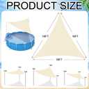 Pool Canopy Sunshade with 6.2ft Adjustable Poles for 18 to 24ft Above Ground Pool Summer Triangle UV Block Waterproof Canopy Compatible with Most Oval or Rectangular Above Ground Swimming