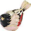 Mini Pink Bird Shape Trinket Box Hinge Hand-Painted Small Jewelry Ring Holder Boxes Enamel Animals Craft Christmas Gift for Women
