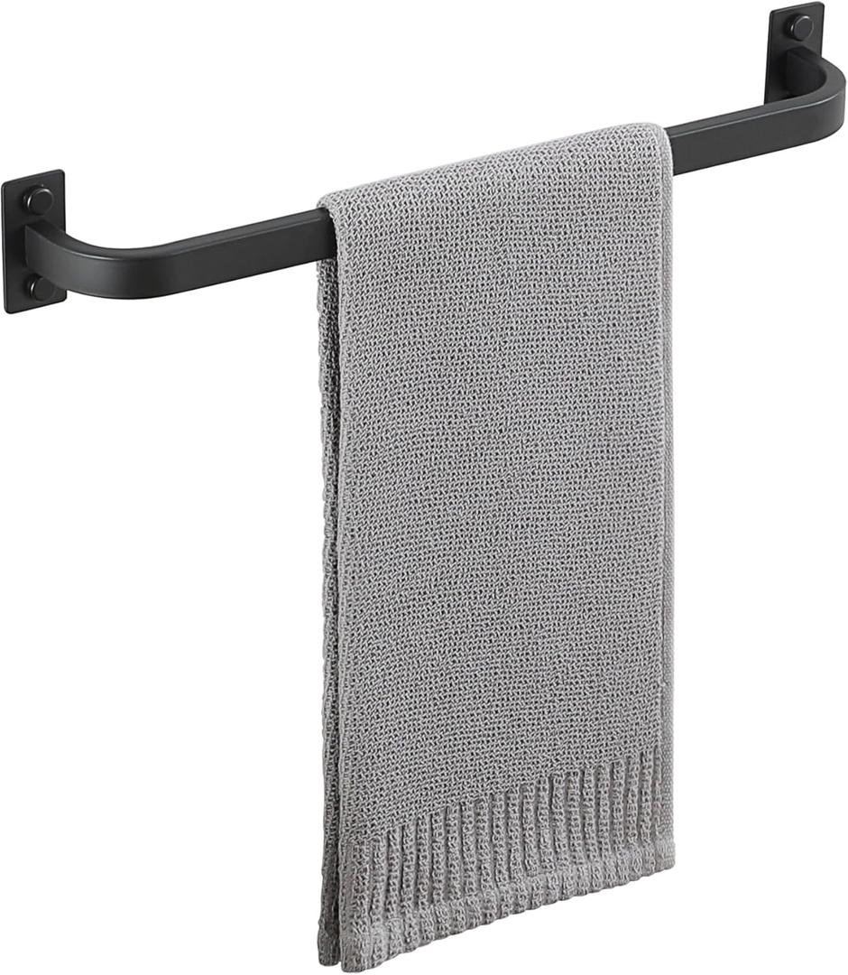 Bathroom Towel Bar, 16 inch Towel Racks for Bathroom Wall Mounted, SUS304 Stainless Steel Heavy Duty Towel Holder Bathroom Accessories Modern Home Decor, Matte Black Finished